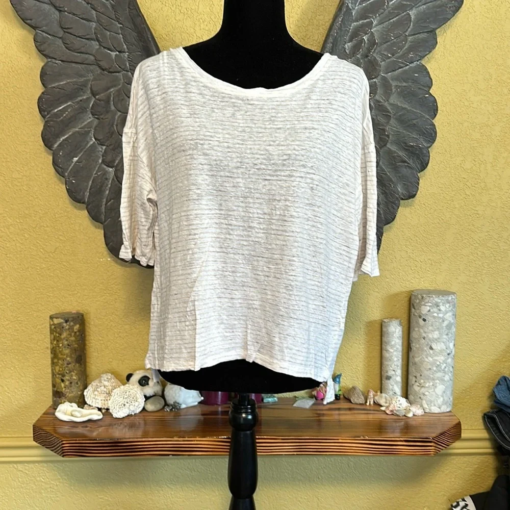 Nicole Miller Linen Tee Shirt - Picture 1 of 7